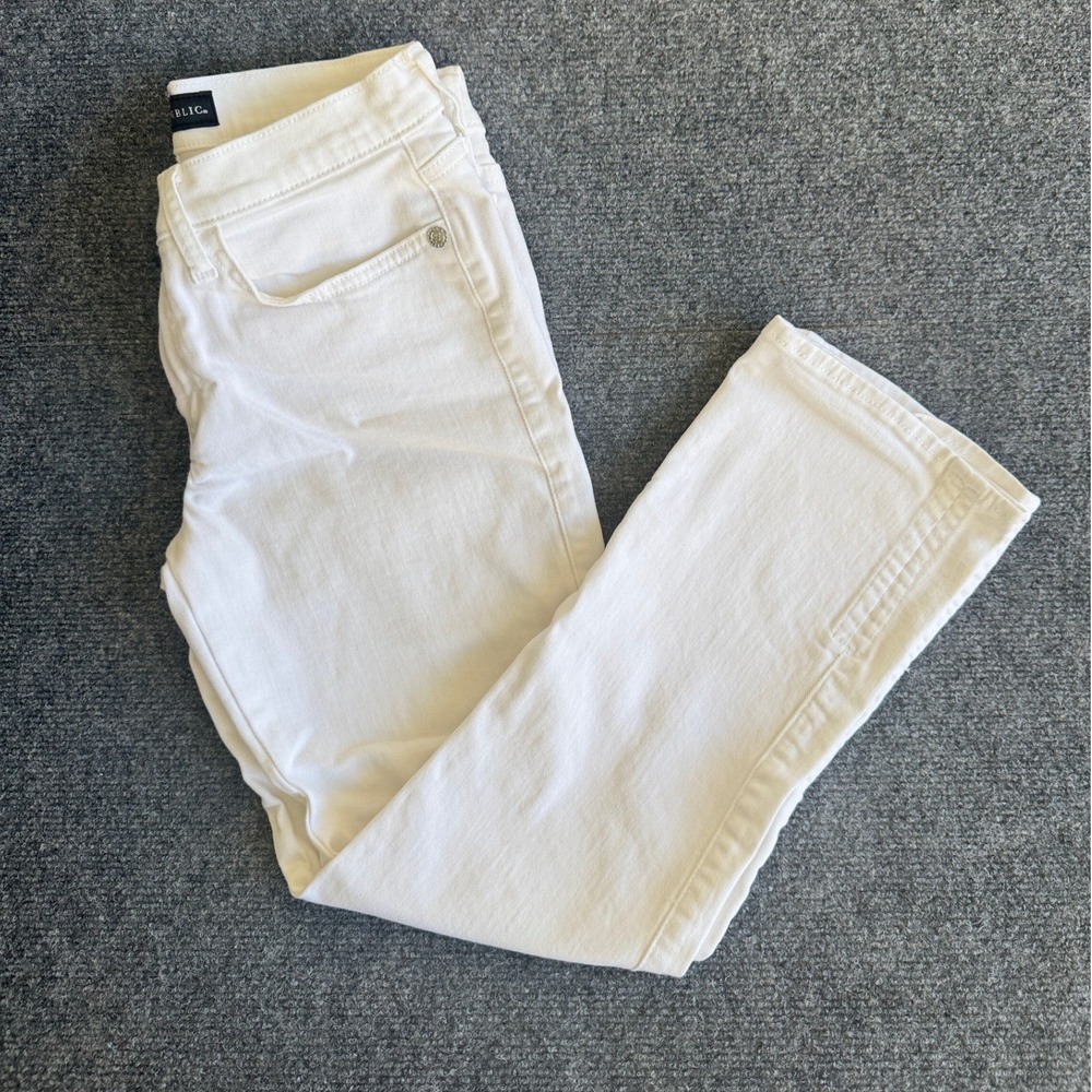 Rock & Republic Kendall Jeans White Bootcut Cropped Winged Skull Y2K Edgy 6